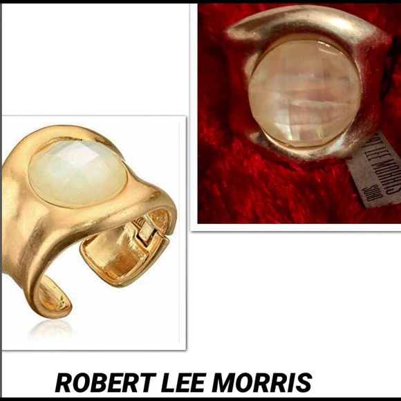 RLM•MOTHER OF PEARL LUCITE GOLD SOHO BANGLE - Picture 4 of 9